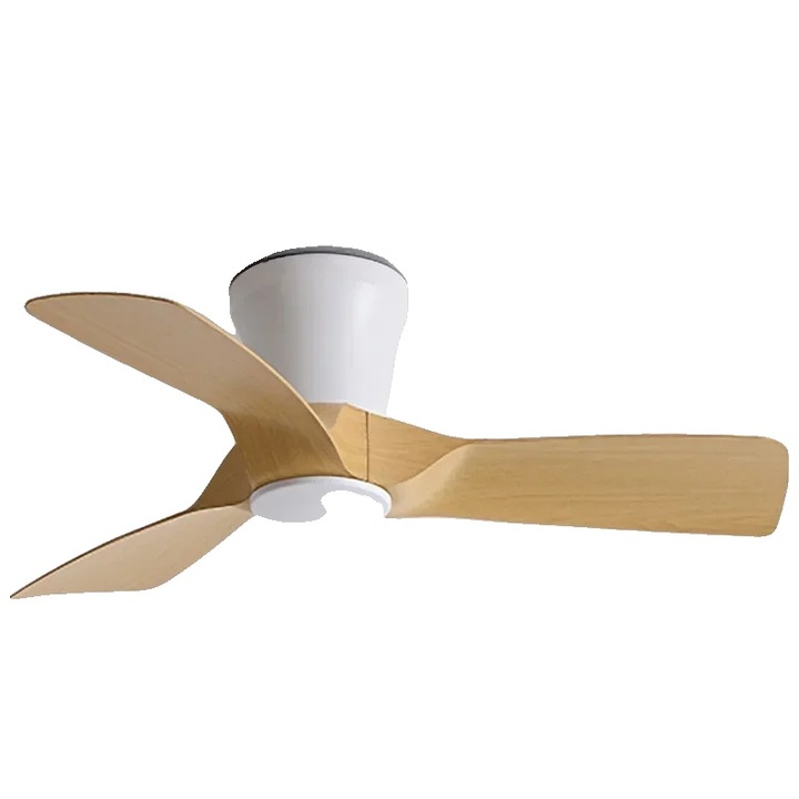 Ventilator de tavan, control prin telecomanda, alb/maro