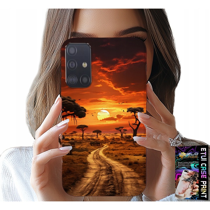 Caz pentru Samsung Galaxy M31s, World Case, imprimeu Safari Africa, silicon