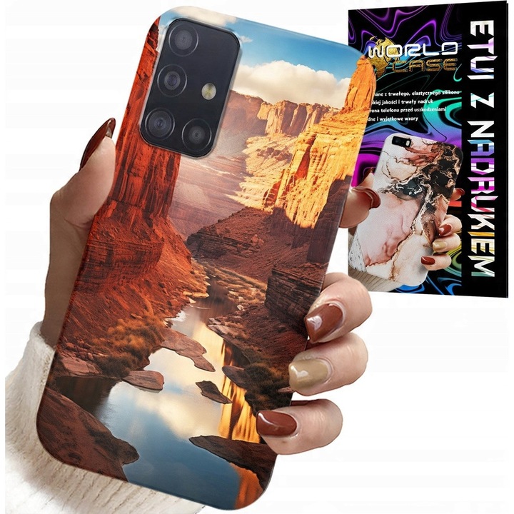 World Case telefontok, Grand Canyon Desert design, szilikon, Samsung Galaxy A71-hez