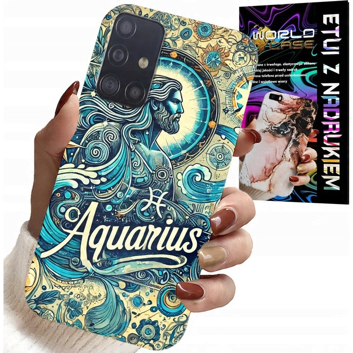 Telefontok, World Case, Samsung Galaxy A71, csillagjegy, Vízöntő, szilikon