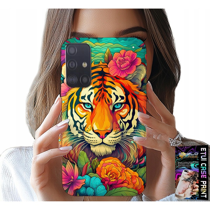 Tok Samsung Galaxy M31S-hez, World Case, tigris design, szilikon, többszínű