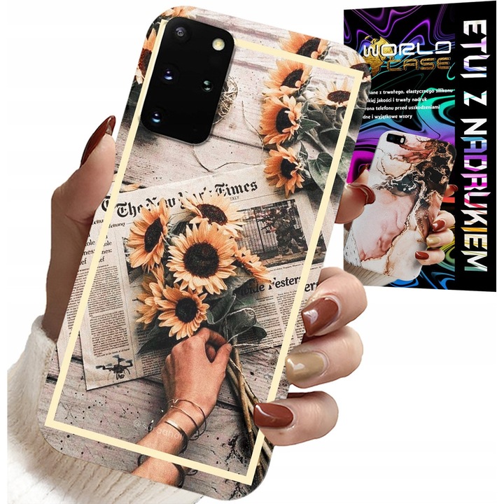 Samsung Galaxy S20 Plus tok, World Case, virágos, szilikon, többszínű