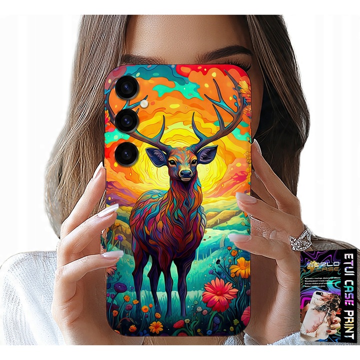 Husă pentru telefon, World Case, Samsung Galaxy A55 5G, imprimeu cerb elan, silicon