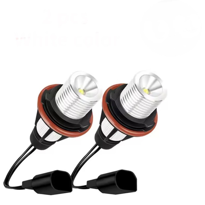 Set 2 Becuri Led Marker Angel Eyes BMW E39 E60 E61 E39 E63 E64 E65 E66 E83 X5 BMW, alb