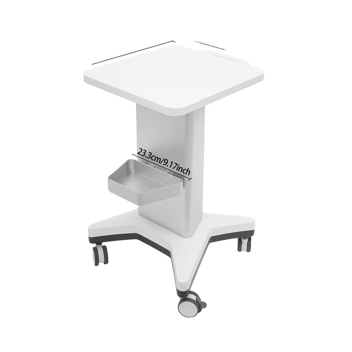 Carucior de utilitate medicala, design robust, alb, dimensiuni 15.3x23.3cm, inaltime 67cm
