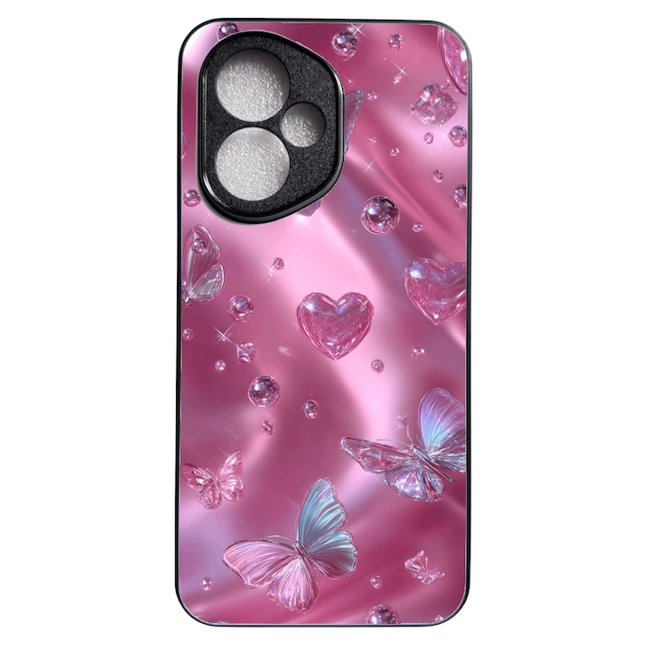 Husa Soft TPU compatibila cu Honor 400, Pink Hearts Design