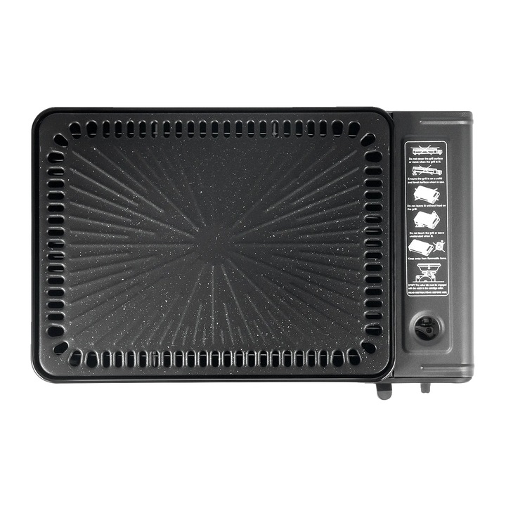 Преносим грил, регулируем контрол на температурата, черен, компактни размери, включен комплект аксесоари