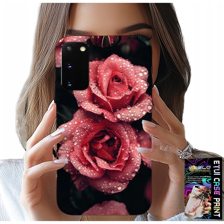 Telefontok, World Case, virágos, rózsaszín, Samsung Galaxy S20-hoz