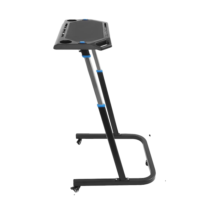 Birou de antrenament pentru biciclete, inaltime ajustabila, roti cu blocare, negru