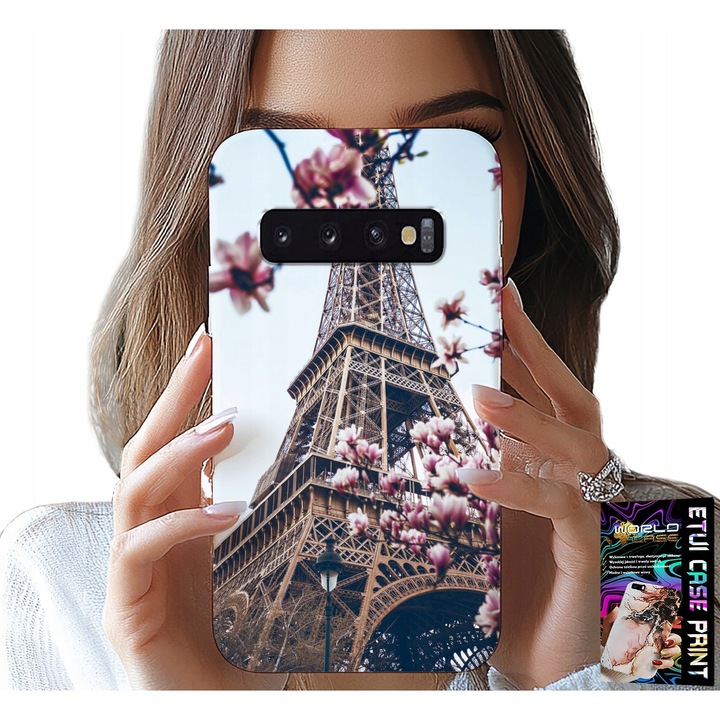 Husa pentru Samsung Galaxy S10 Plus, World Case, Paris Eiffel-torony, szilikon, színes nyomtatás