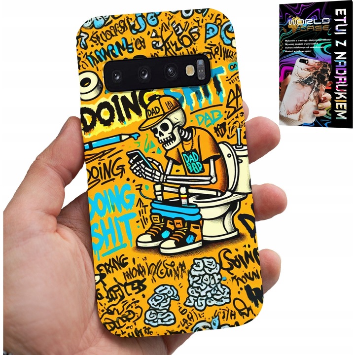 Etui Samsung Galaxy S10 Plus, World Case, imprimare 0, 2mm, silicon, multicolor