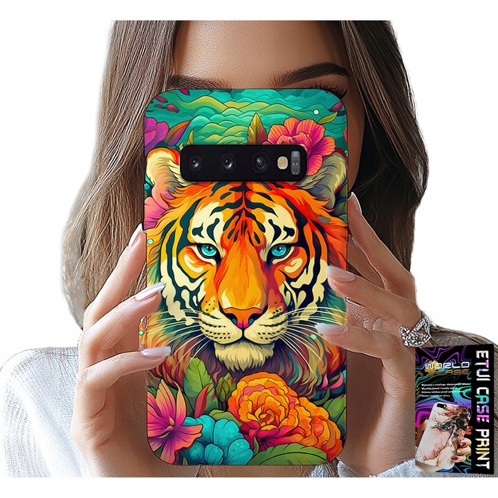 Telefontok, World Case, tigris, szilikon, Samsung Galaxy S10-hez