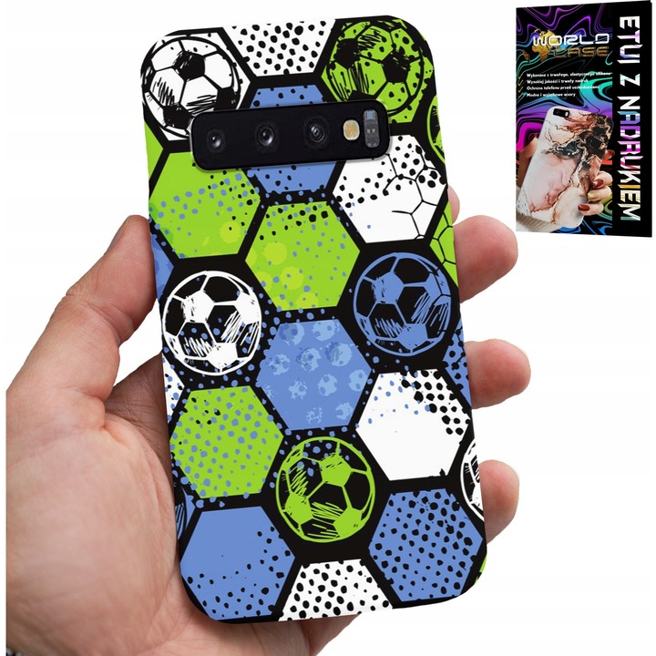 Telefon tok, World Case, futball, szilikon, Samsung Galaxy S10 Plus