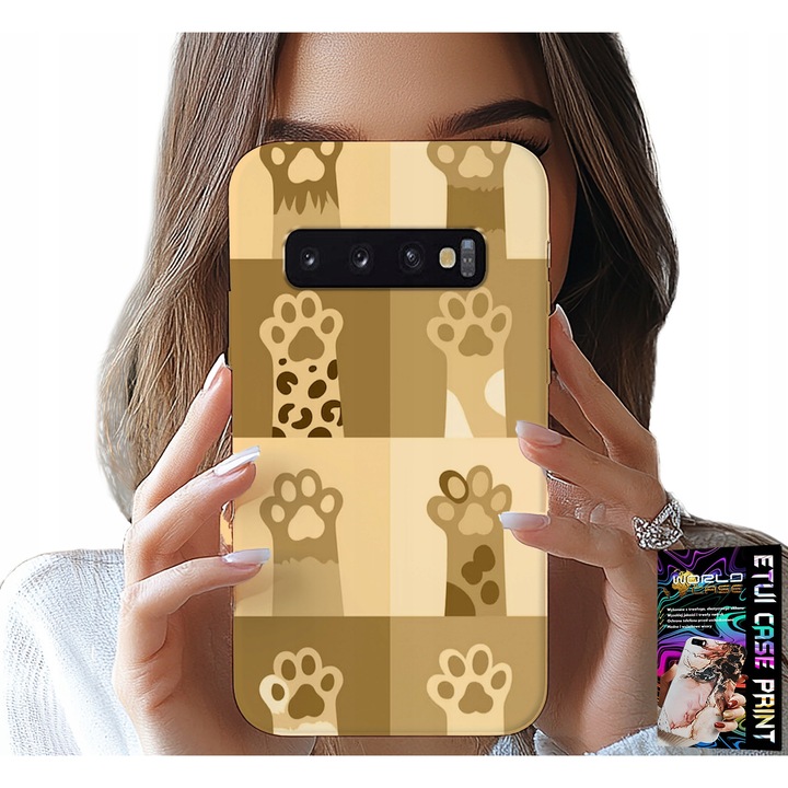 Telefontok, World Case, "Szeretem a macskákat" modell, gumi, többszínű, Samsung Galaxy S10-hez