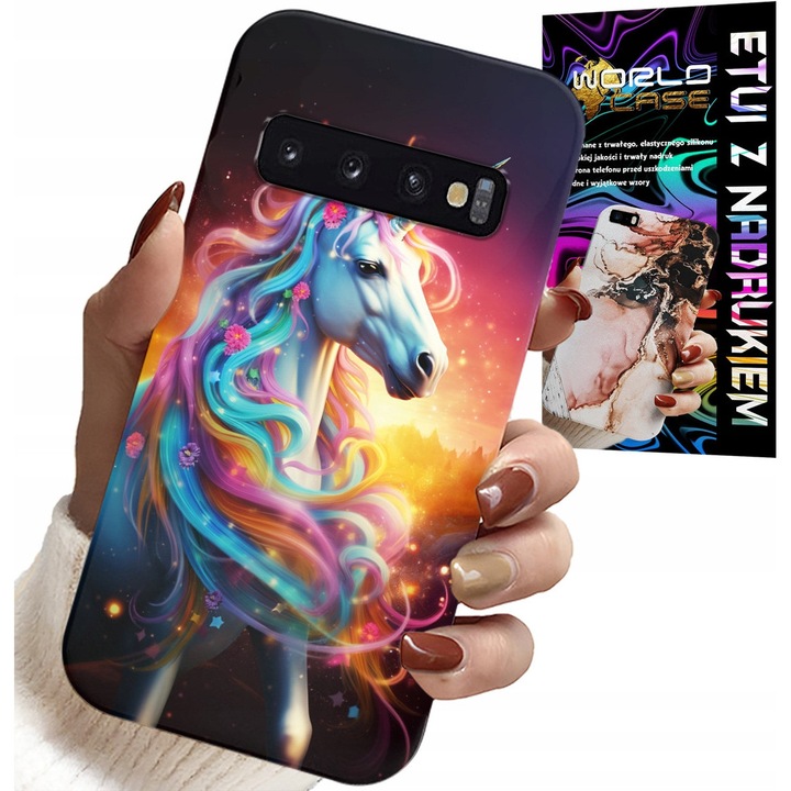 Tok Samsung Galaxy S10 Plus-hoz, World Case, egyedi design, szilikon, többszínű