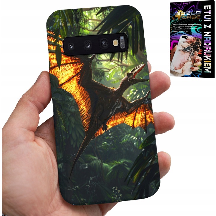 Telefontok, World Case, Samsung Galaxy S10, Pterodactyl dinoszaurusz nyomtatás, szilikon