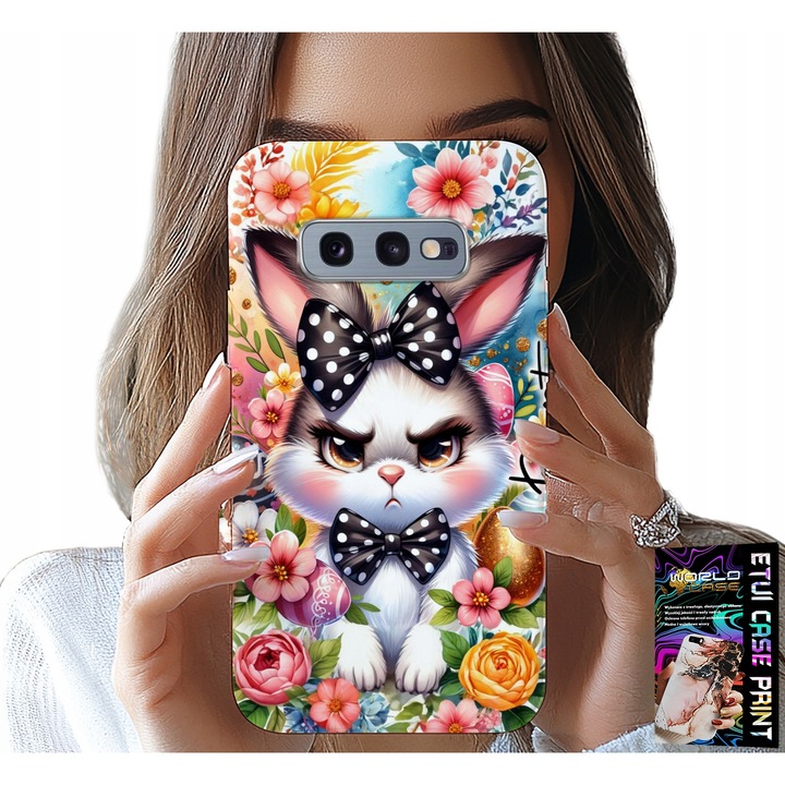Telefontok, World Case, Samsung Galaxy S10E, húsvéti nyuszi mintás, szilikon