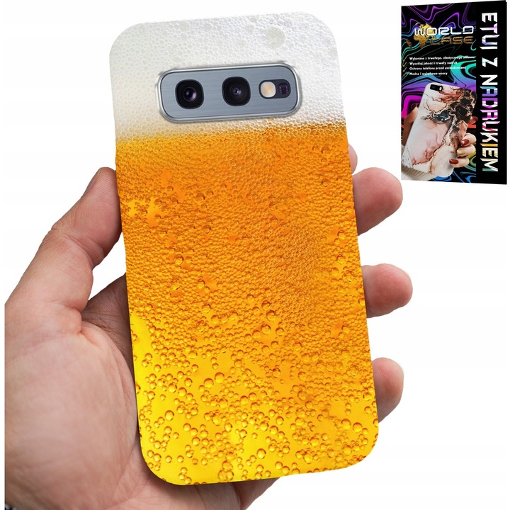 Tok Samsung Galaxy S10E-hez, World Case, sörnyomtatás, szilikon, 0,2 cm