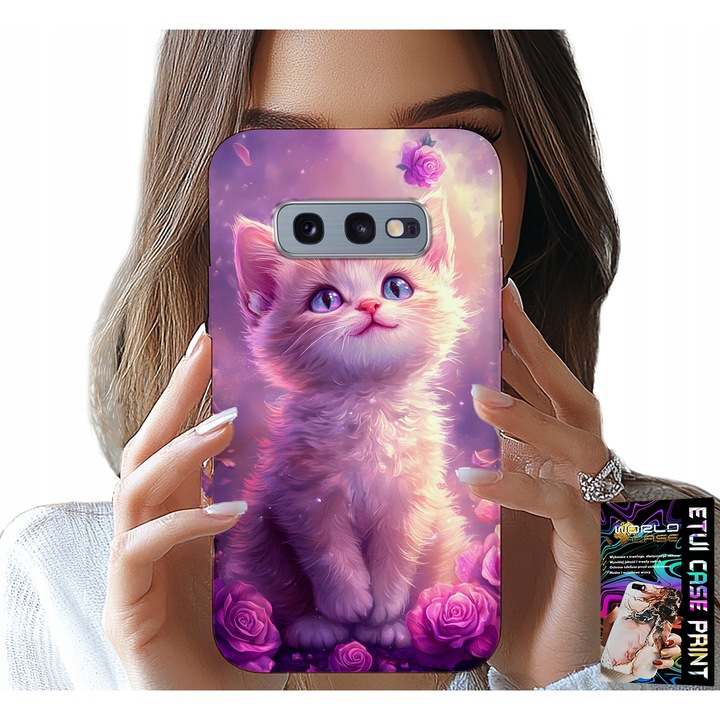 Carcasa telefon Samsung Galaxy S10E, World Case, aranyos cica, szilikon, színes