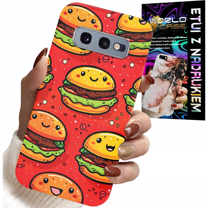 Tok Samsung Galaxy S10E-hez, World Case, hamburger design, szilikon, többszínű