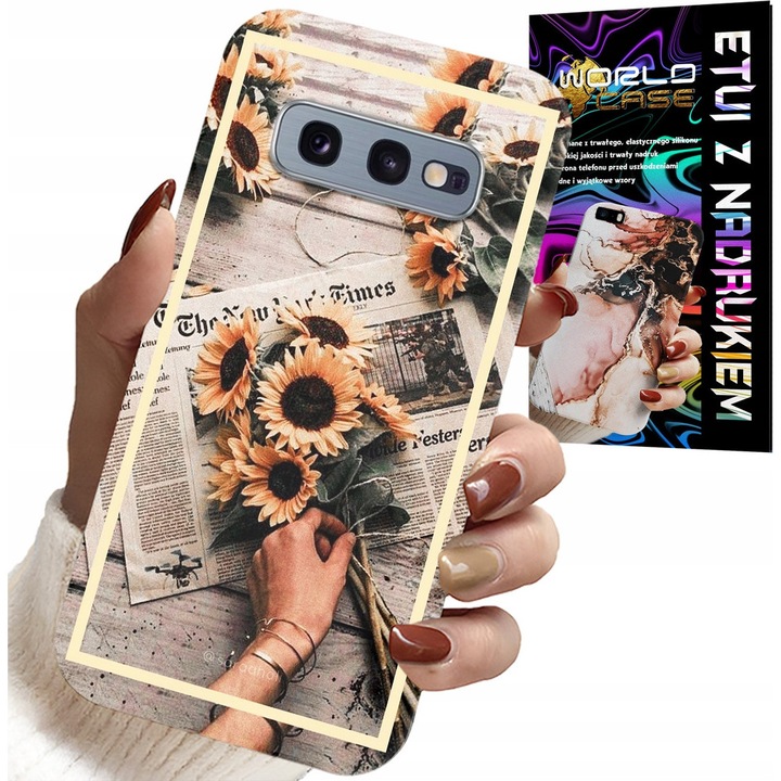 Samsung Galaxy S10E tok, World Case, virágos napraforgó, szilikon