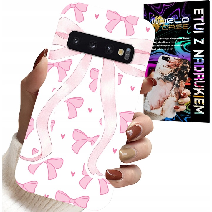 Husă Samsung Galaxy S10, World Case, silicon, design Pink Ribbon, multicolor