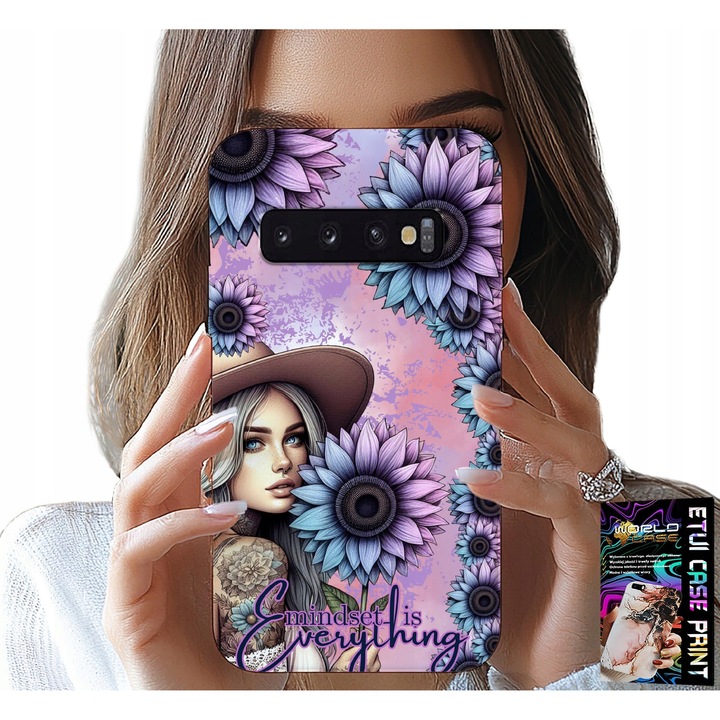 Huzat Samsung Galaxy S10-hez, World Case, napraforgó mintás, szilikon