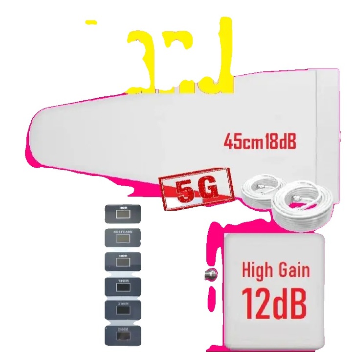 Amplificator semnal celular, 20x15x5cm, metal durabil si plastic ABS, compatibilitate multiple benzi