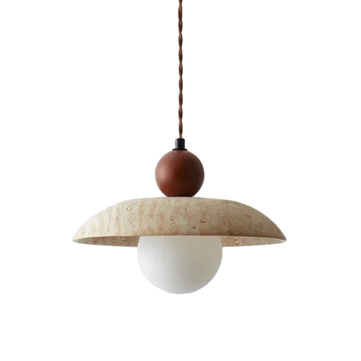 Пендел, 4W (макс. 60W), енергийно ефективен, цвят дърво/камък, размери 5-10кв.м