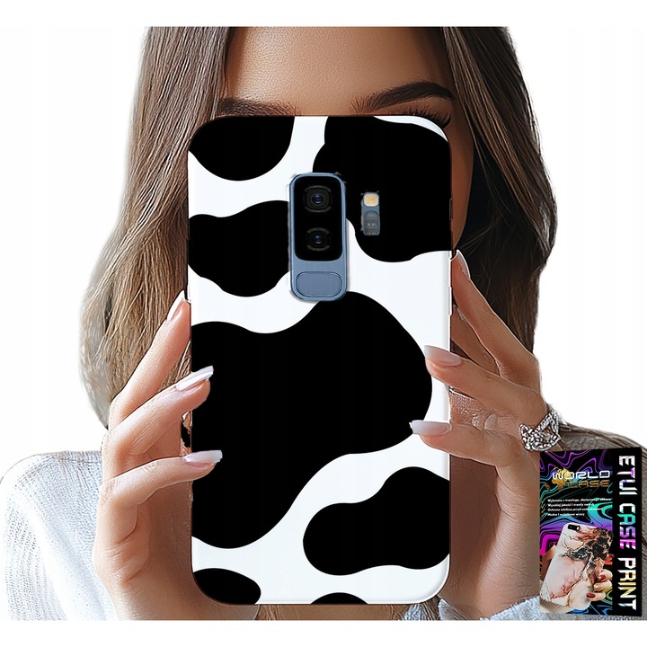 Husa telefon Samsung Galaxy S9 Plus, World Case, fekete és fehér, szilikon, divatos minta