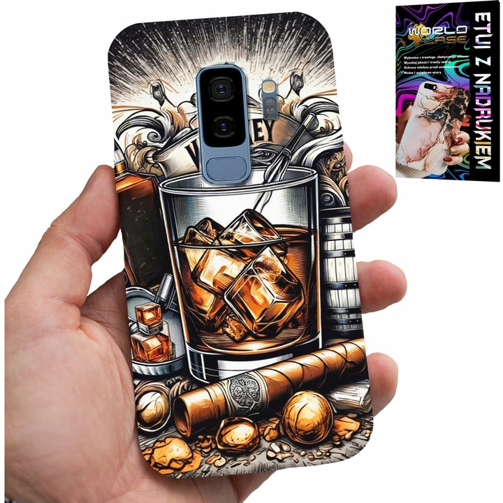 Telefontok, World Case, Samsung Galaxy S9 Plus, szilikon, whisky nyomtatás, 0,2 cm méret