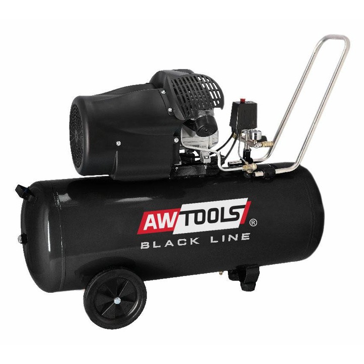 Compresor AWTOOLS 50L, 3,0KW, 2 cilindri, 8bar, 750x330x660mm, negru