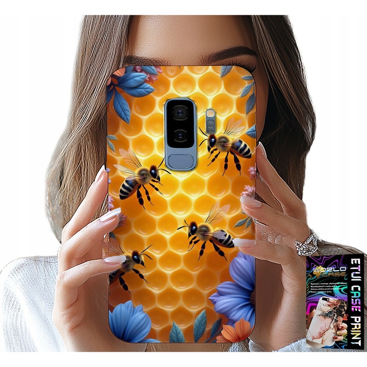 Telefontok, World Case, Samsung Galaxy S9 Plus, szilikon, fehér, méhsejt mintás
