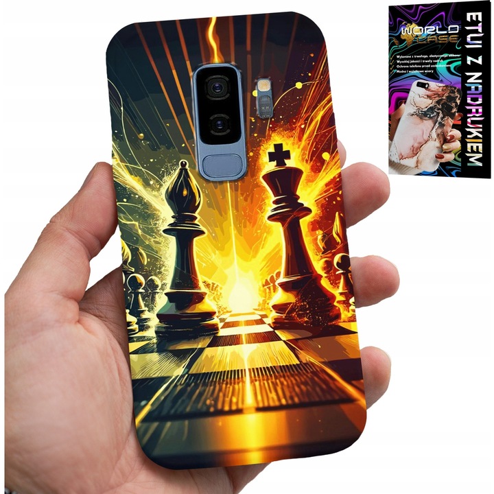 Carcasă Samsung Galaxy S9 Plus, World Case, sakktábla nyomtatás, szilikon, 0.2cm