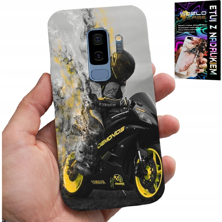 Telefontok, World Case, motorkerékpár, színes nyomtatás, szilikon, Samsung Galaxy S9 Plus-hoz