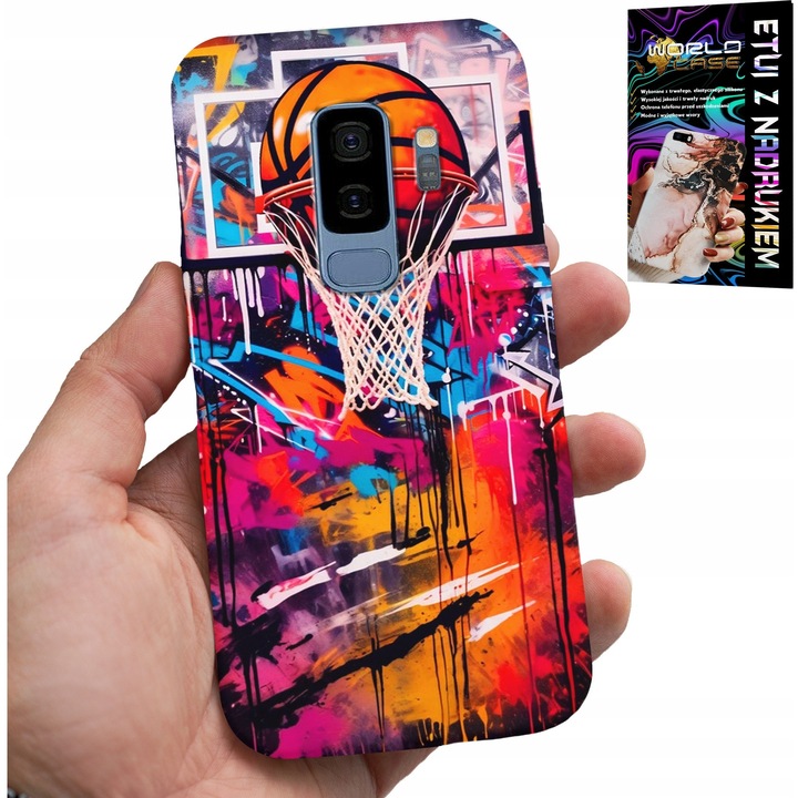 Tok Samsung Galaxy S9 Plus-hoz, World Case, Basketball NBA Street Graffiti design, szilikon, többszínű