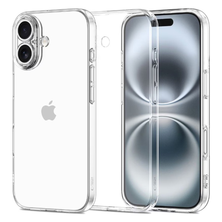 Husa protectie Mat-Tech compatibila cu iPhone 17, Anti-soc, 2MM, Protectie Camera, Decupaje Precise, Rezistenta la impact, Margini ridicate pentru protectia ecranului, Transparenta