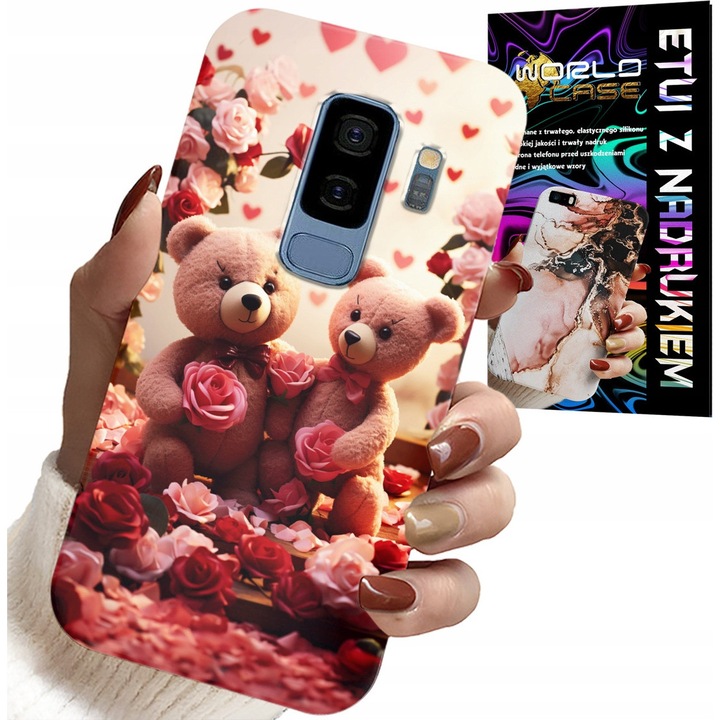 Samsung Galaxy S9 Plus tok, World Case, plüssmackók, szívecskék, szilikon