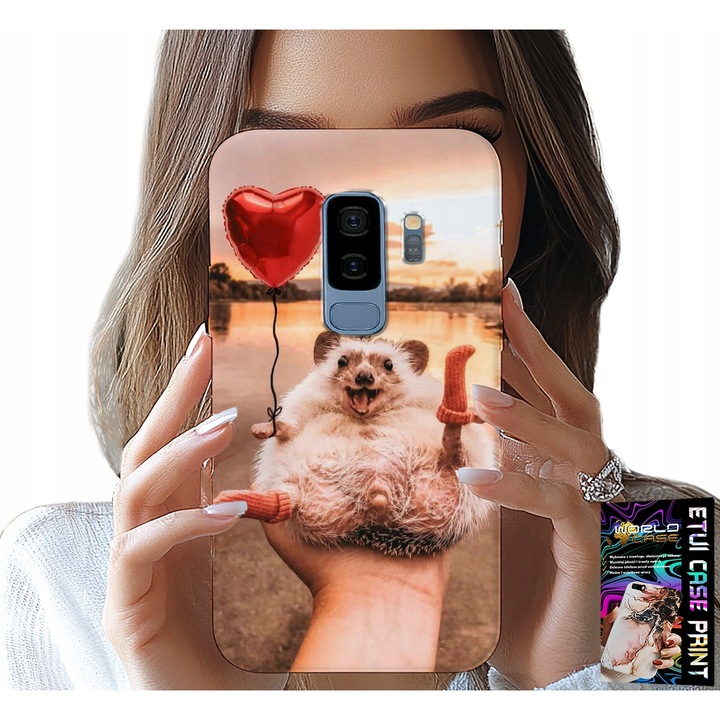 Carcasa pentru Samsung Galaxy S9 Plus, World Case, imprimare arici pigmeu dulce, silicon, multicolor