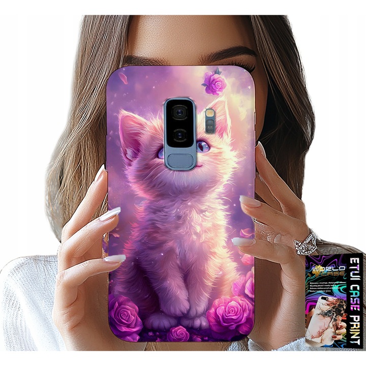 Tok Samsung Galaxy S9 Plus-hoz, World Case, aranyos macska, szilikon, többszínű
