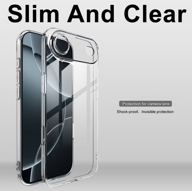 Husa protectie Mat-Tech compatibila cu iPhone 17 Air, Anti-soc, 2MM, Protectie Camera, Decupaje Precise, Rezistenta la impact, Margini ridicate pentru protectia ecranului, Transparenta