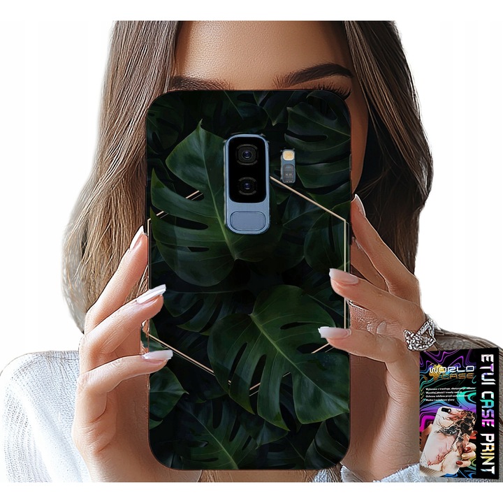 Telefontok, World Case, Samsung Galaxy S9 Plus, szilikon, levél design, többszínű