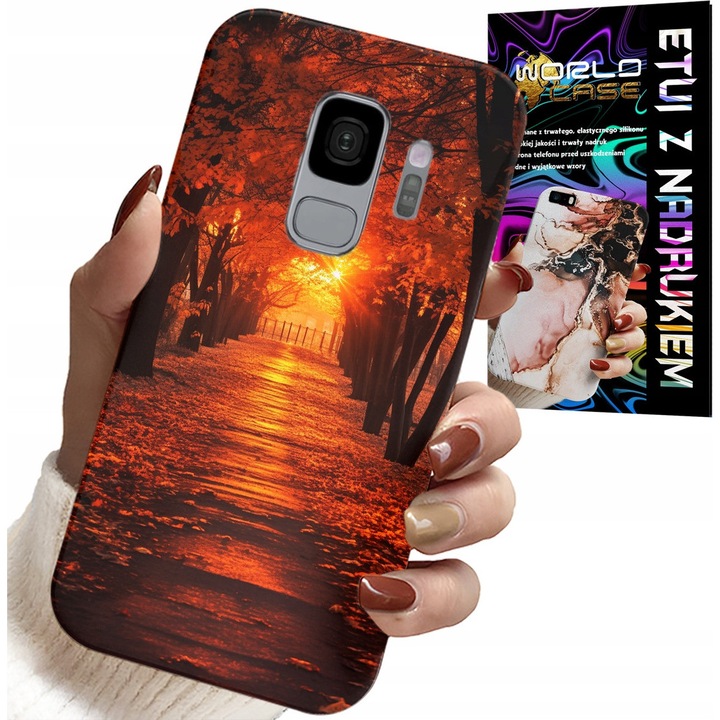 Tok Samsung Galaxy S9-hez, World Case, őszi falevél mintás, szilikon