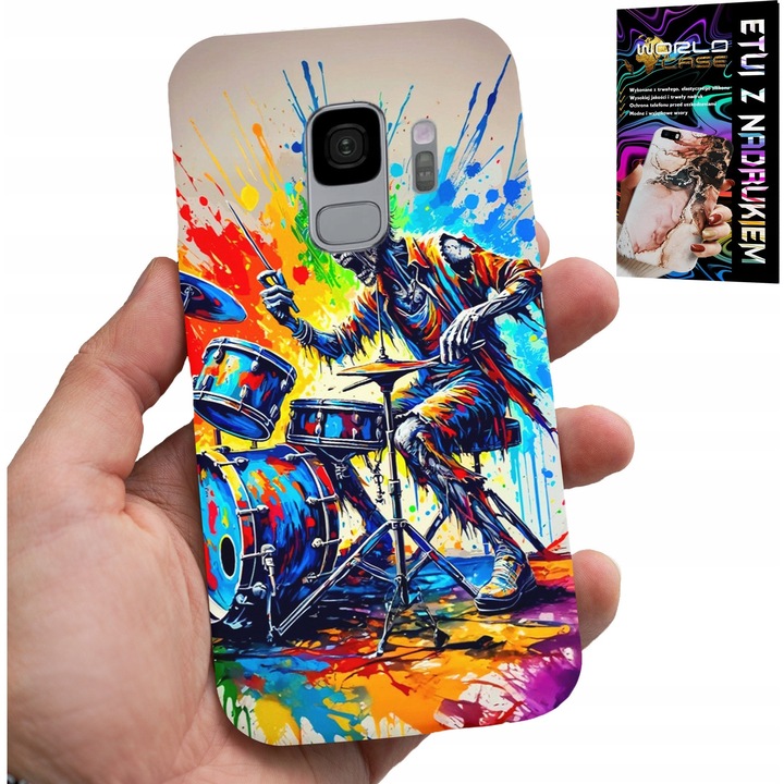 Telefontok, World Case, Rock Drums Skeleton, hatékony védelem, szilikon, Samsung Galaxy S9-hez