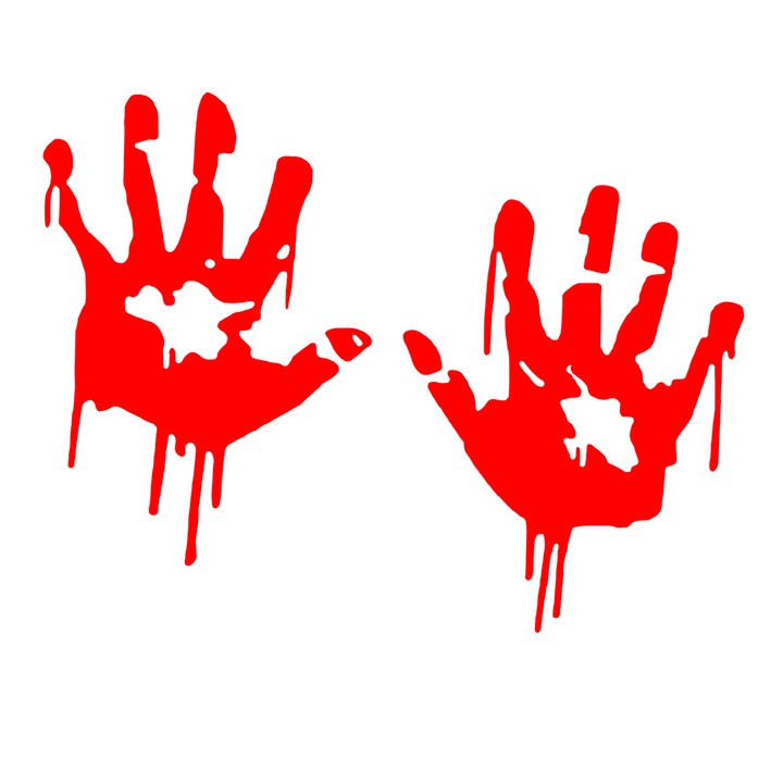 Sticker auto decorativ, rezistent, palme de Zombie, 20cm