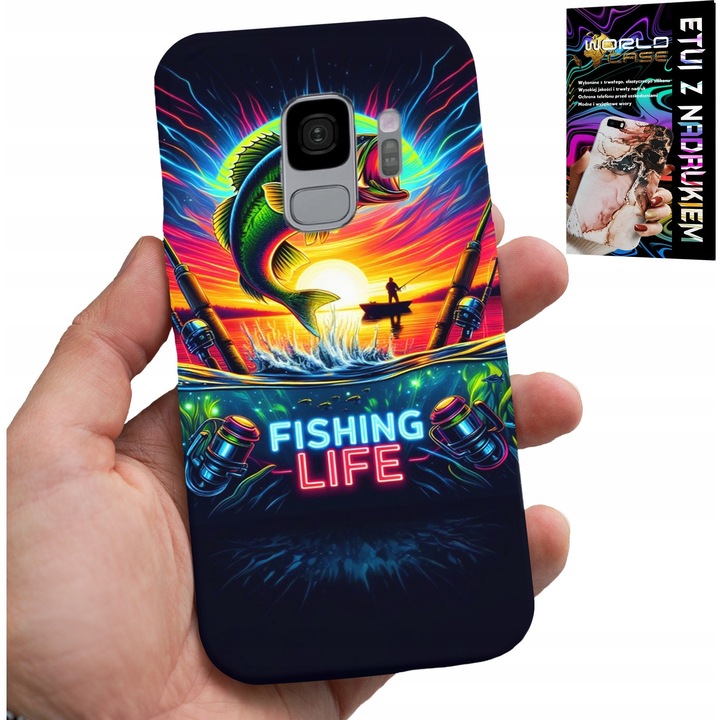 Telefontok, World Case, Samsung Galaxy S9, szilikon, halászati nyomat