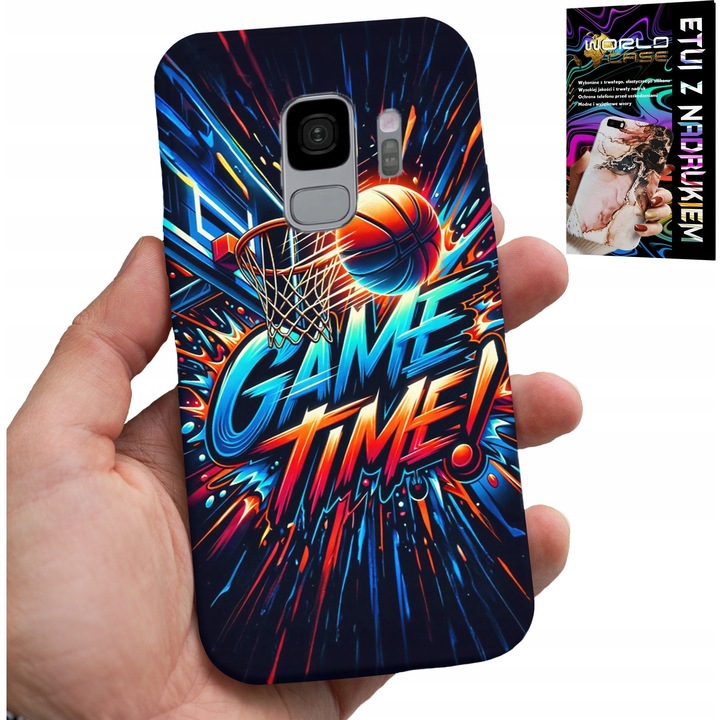Telefontok, World Case, kosárlabda NBA design, gumi védelem, többszínű, Samsung Galaxy S9-hez