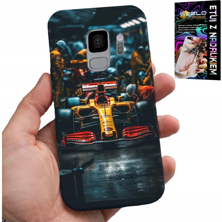 Telefontok, World Case, Samsung Galaxy S9-hez, színes nyomtatás, szilikon, F1 Formula 1