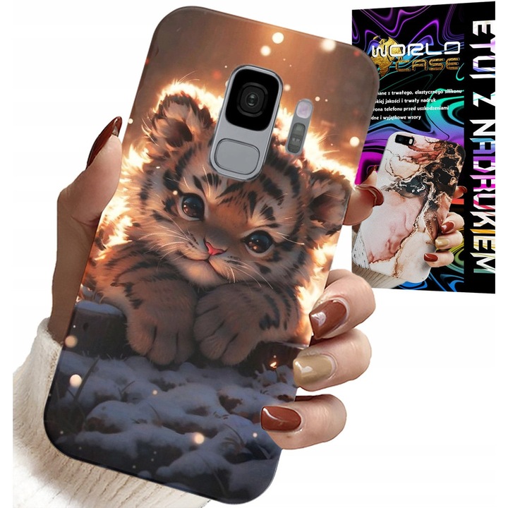 Samsung Galaxy S9 telefontok, World Case, Sweet Tiger mintával nyomtatva, szilikon, többszínű