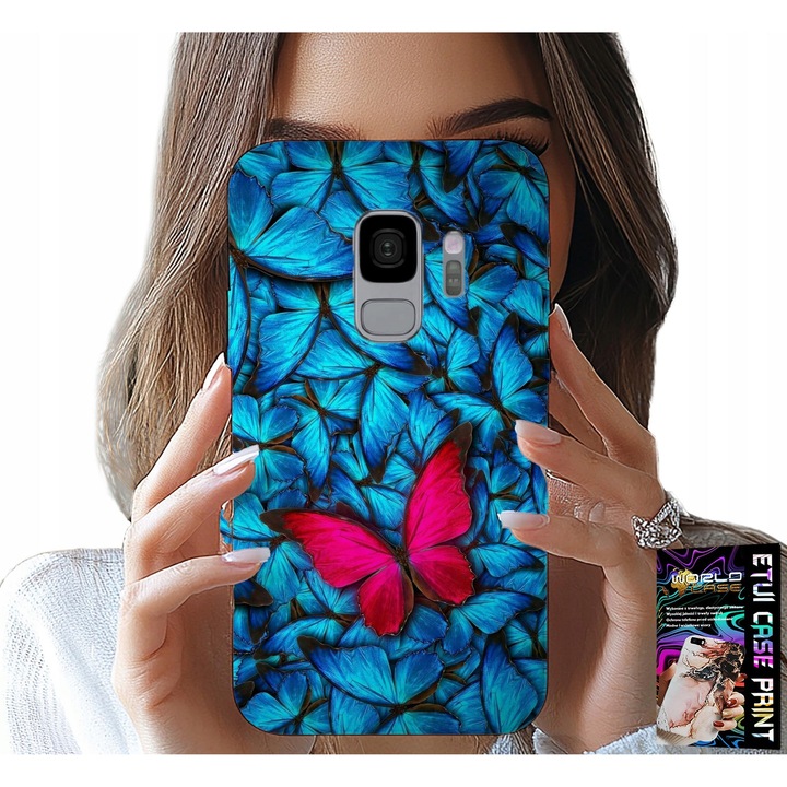 Telefontok, World Case, Kék pillangó, szilikon, Samsung Galaxy S9-hez